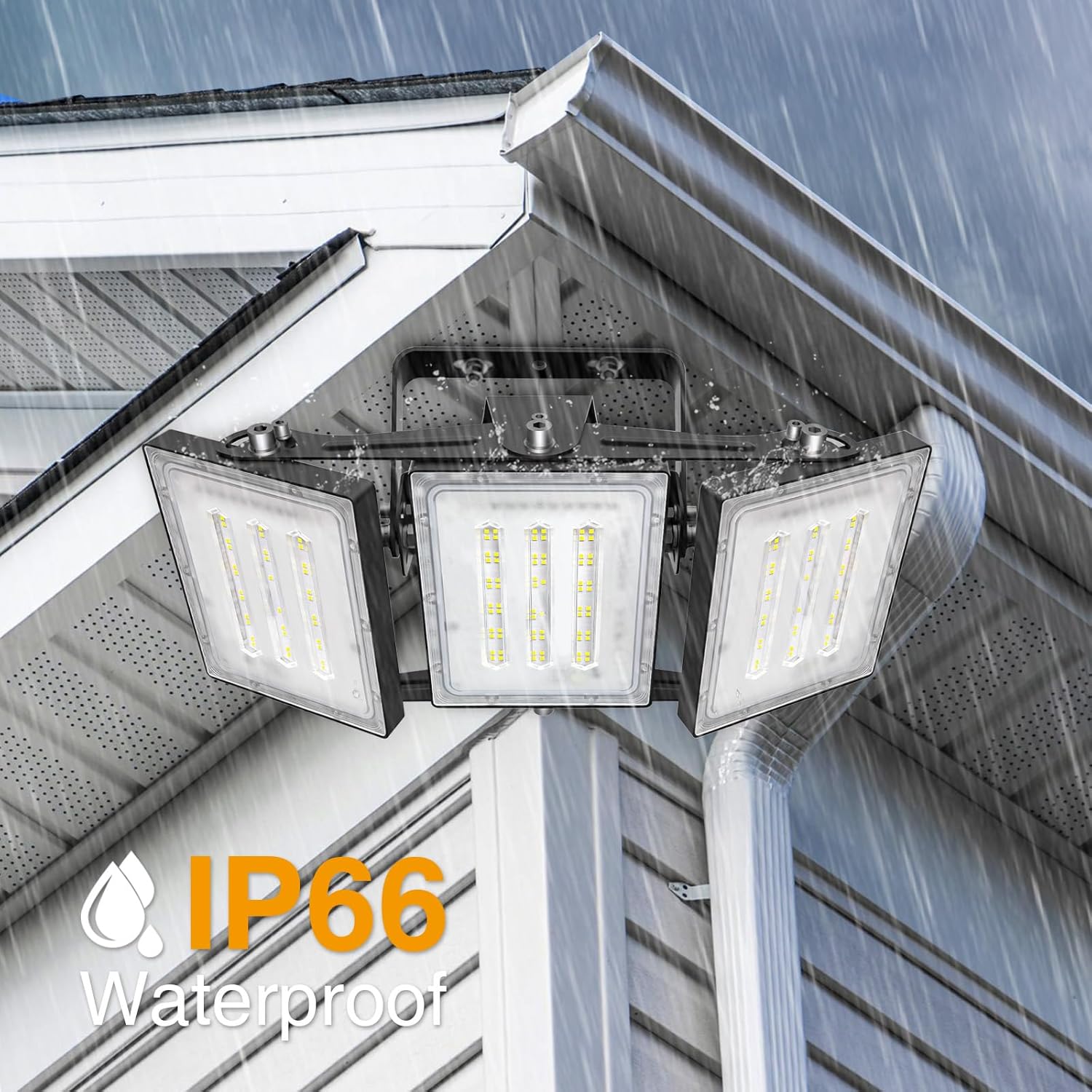 STASUN 150W Dusk to Dawn LED Flood Light, 15000lm 6000K Super Bright Outdoor Lighting, IP66 Waterproof, Wide Angle, Floodlight for Backyard, Sport Court, Parking Lot, Stadium, Arena, Commercial