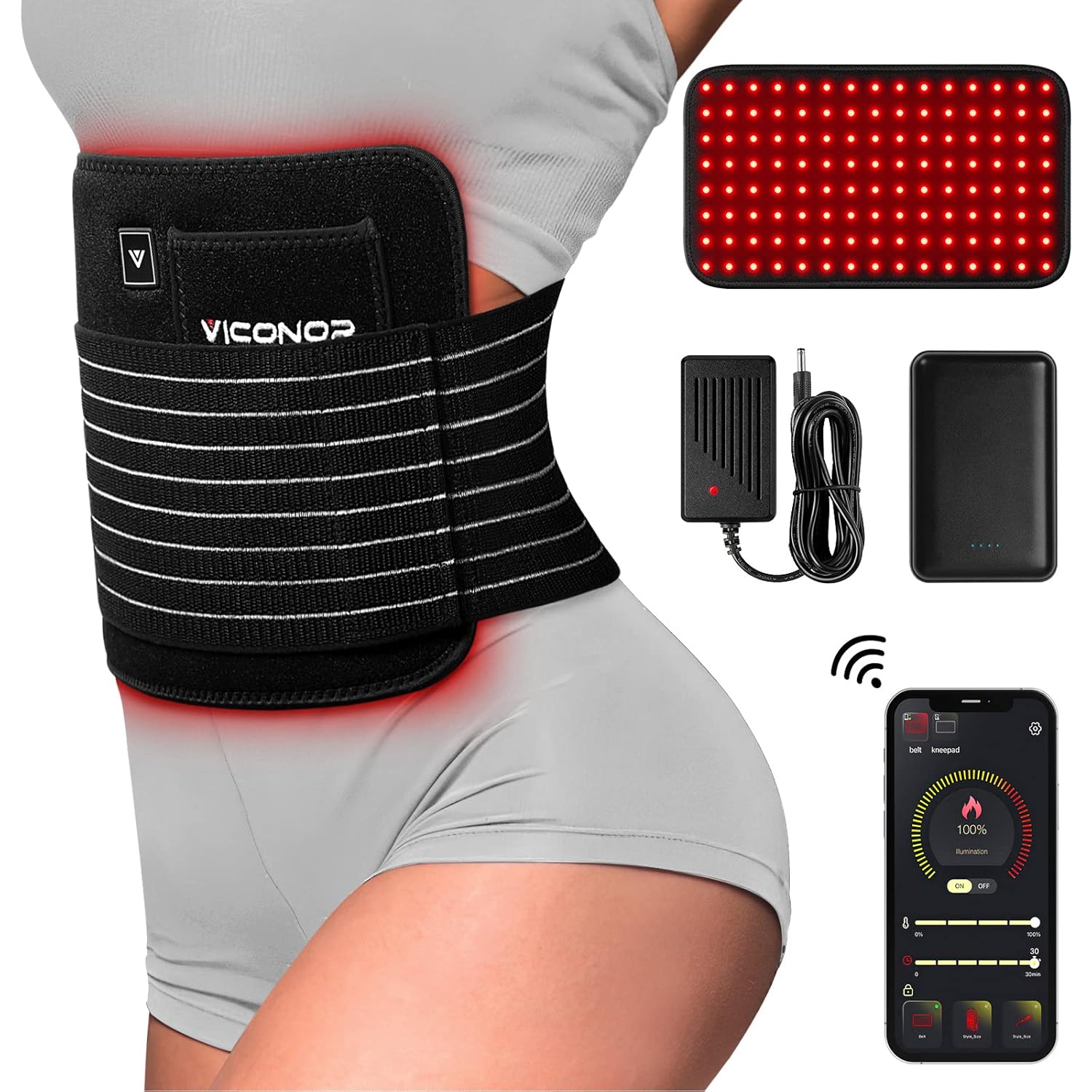 Cinta de Terapia com Luz Vermelha Viconor para Conforto Corporal ...
