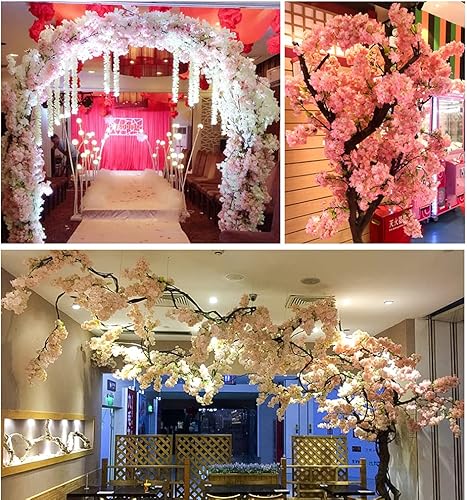 Miniatura 7 de KLgeri Flores artificiales grandes árboles de cerezo en flor de seda para bodas, ramas, tiendas, jardines, paredes de fondo grandes, decoración del
