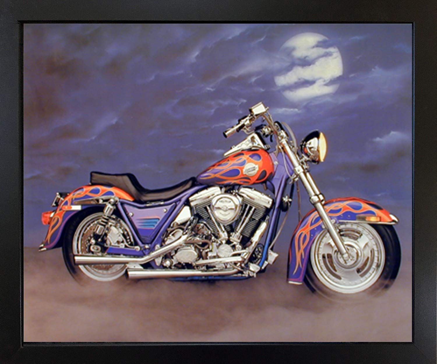 Amazon.com: 1986 FXR Harley Davidson Vintage Motorcycle Black