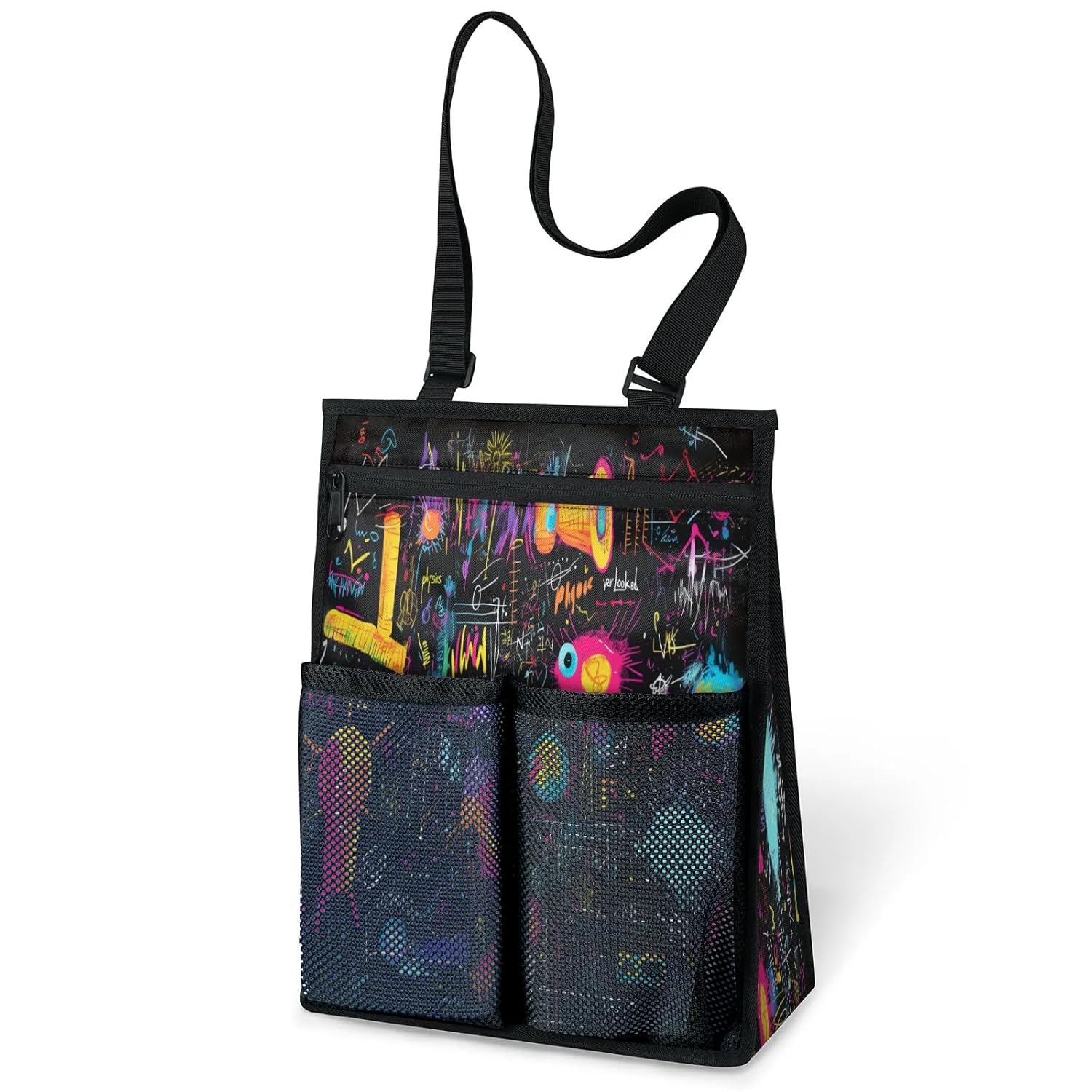 Ourtheme Physics Theme Portable Shower Bag for Travel Gym Camp Beach Tote Shower Caddy Bags Hanging Toiletry Organizer