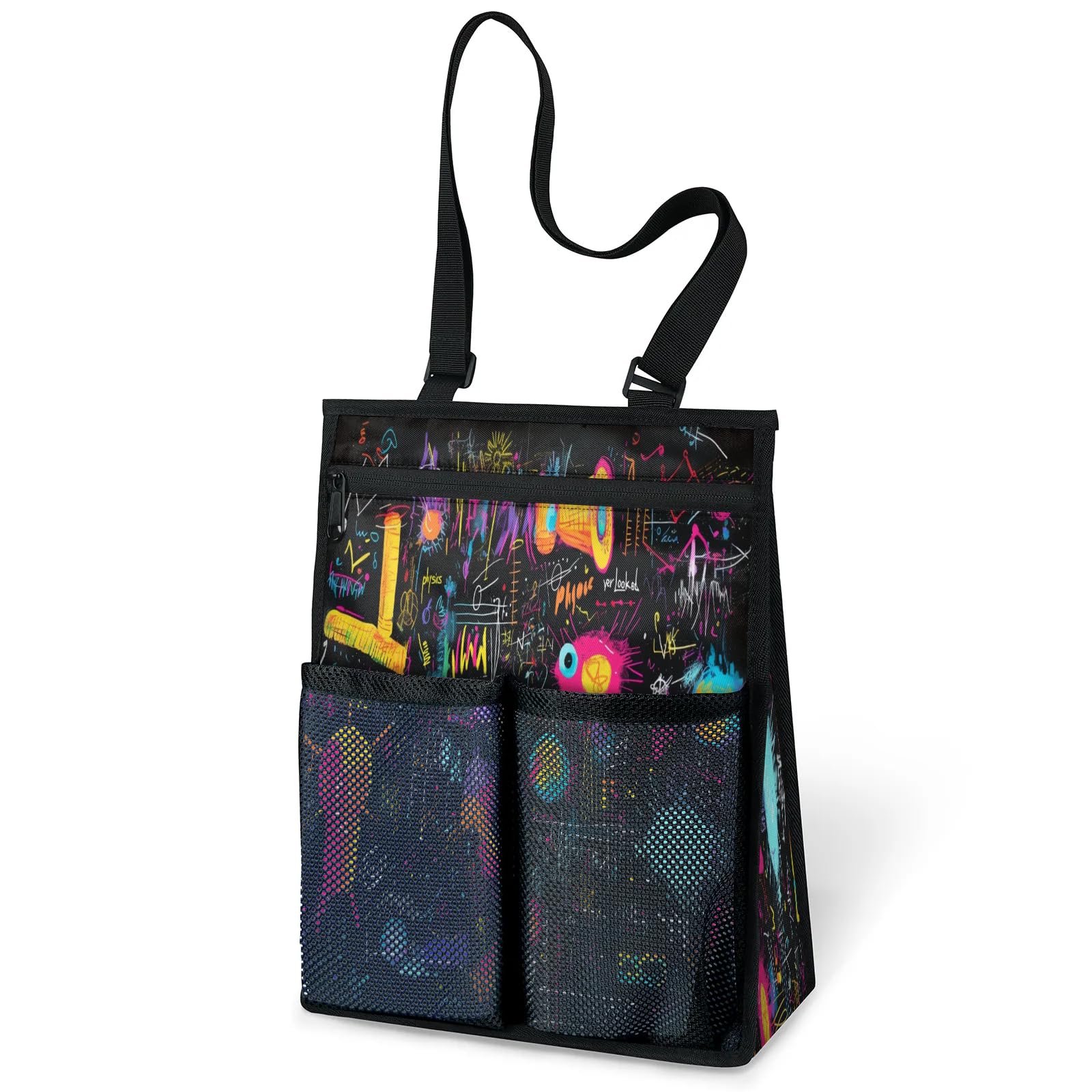 Ourtheme Physics Theme Portable Shower Bag for Travel Gym Camp Beach Tote Shower Caddy Bags Hanging Toiletry Organizer