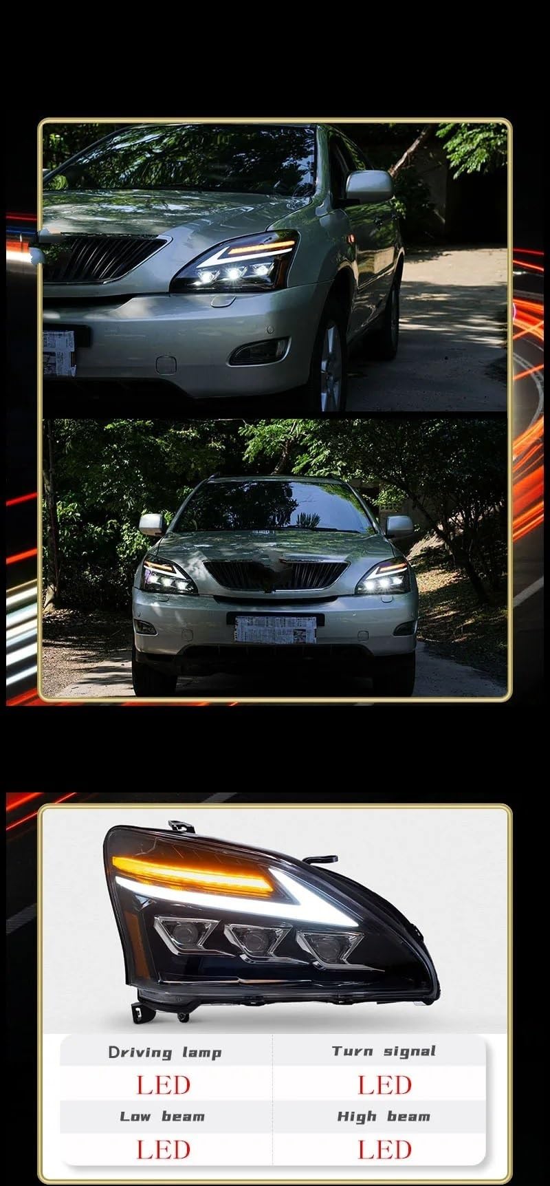 Gruppo Faro per Auto Lexus 2004-2008 RX270 RX350 RX330 Luci Anteriori DRL Faro HID Lente proiettore Refit Strumento Auto Fari per Auto