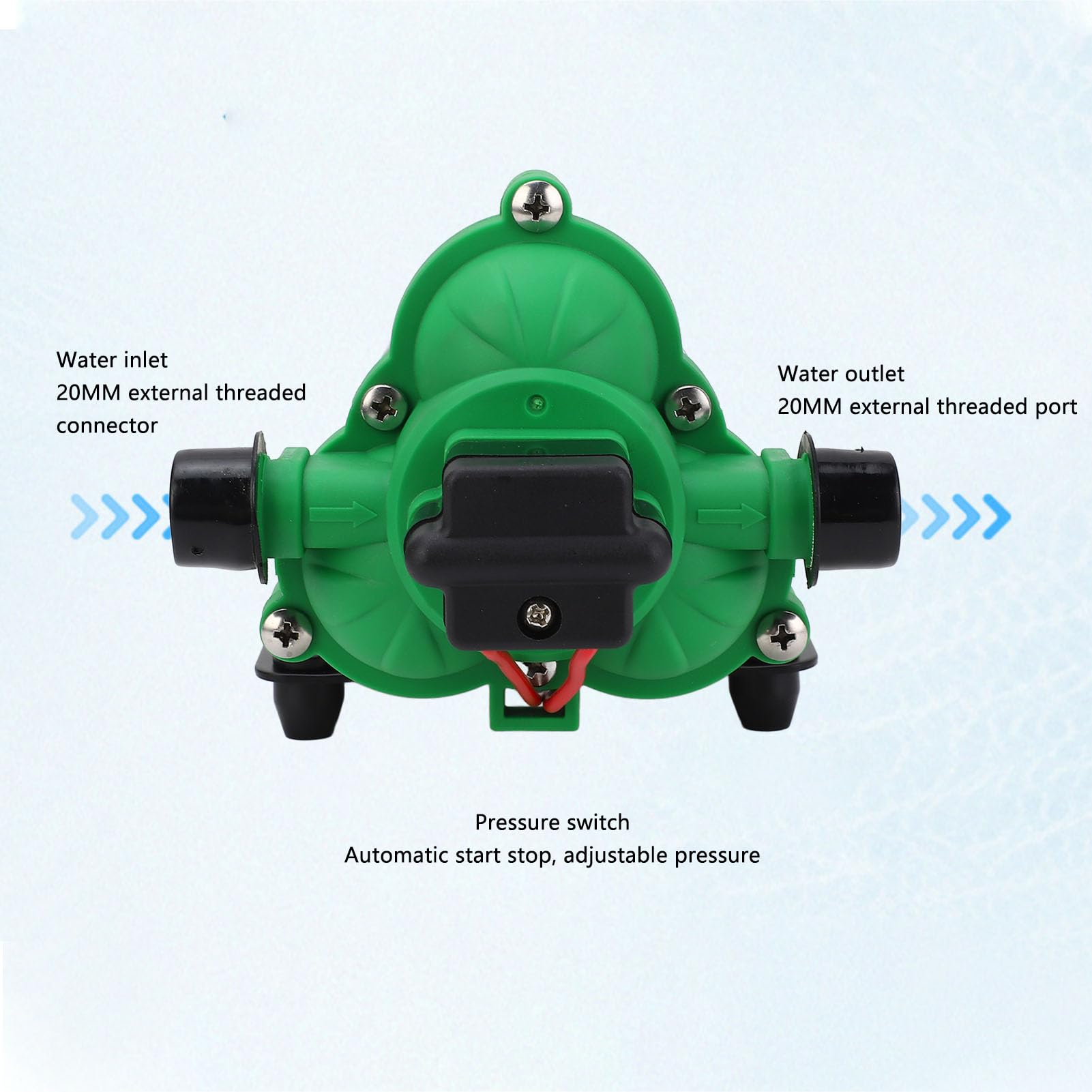 Alomejor Pompa Wodna 12 V RV 3,5 GPM 45 PSI Auto Start Stop, Samozasysająca Pompa Membranowa do Jachtu Morskiego RV, Chłodzenie Sprzętu