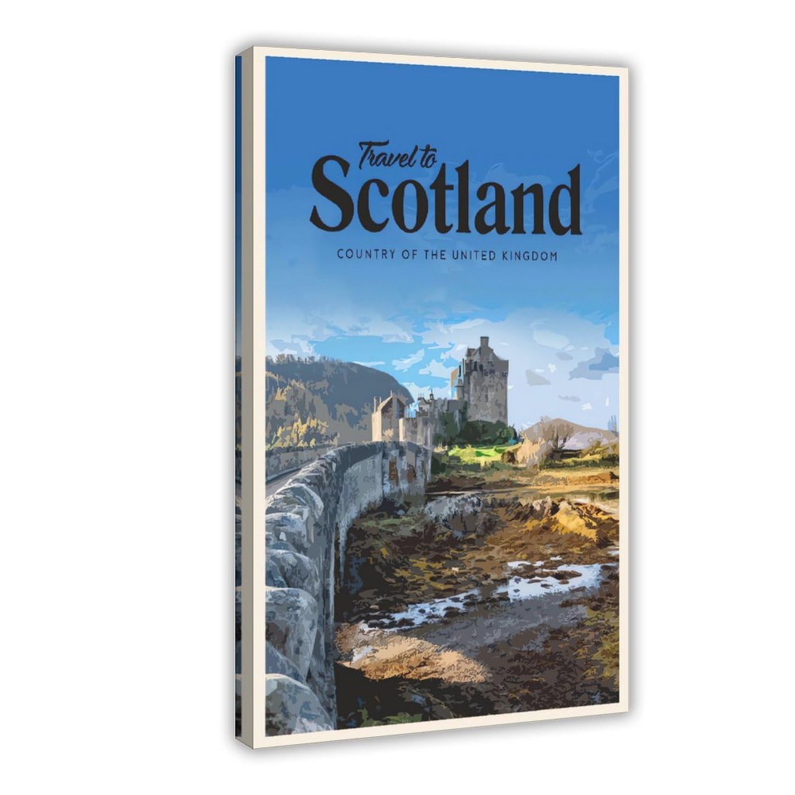 QNVJQKDSI Scotland Travel Vintage Canvas Poster Bedroom Decor Landscape Office Room Decor Gift 20" L X 30" W