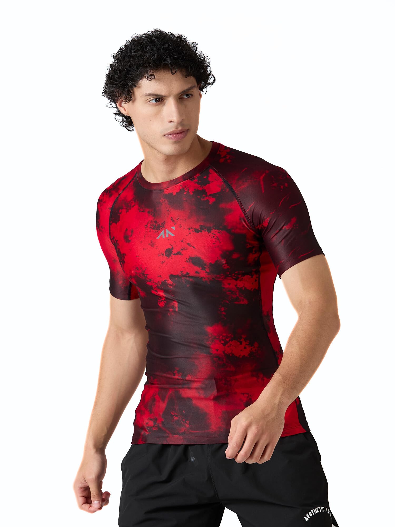 aesthetic nation Compression Tshirt for Men Muscle Fit Gym T-Shirt Slim Fit Workout T-Shirt Athletic Wear for RunningTraining, Sports Stretch Activewear-picture-24