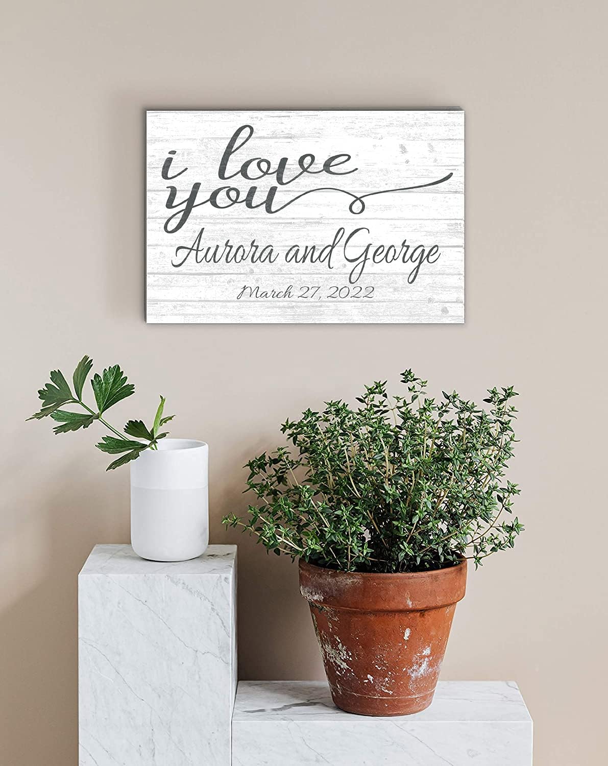 Anniversay Sign I Love You Gift For Husband Wife or Couple Boyfriend or Girlfriend 16.5in x 10.5in