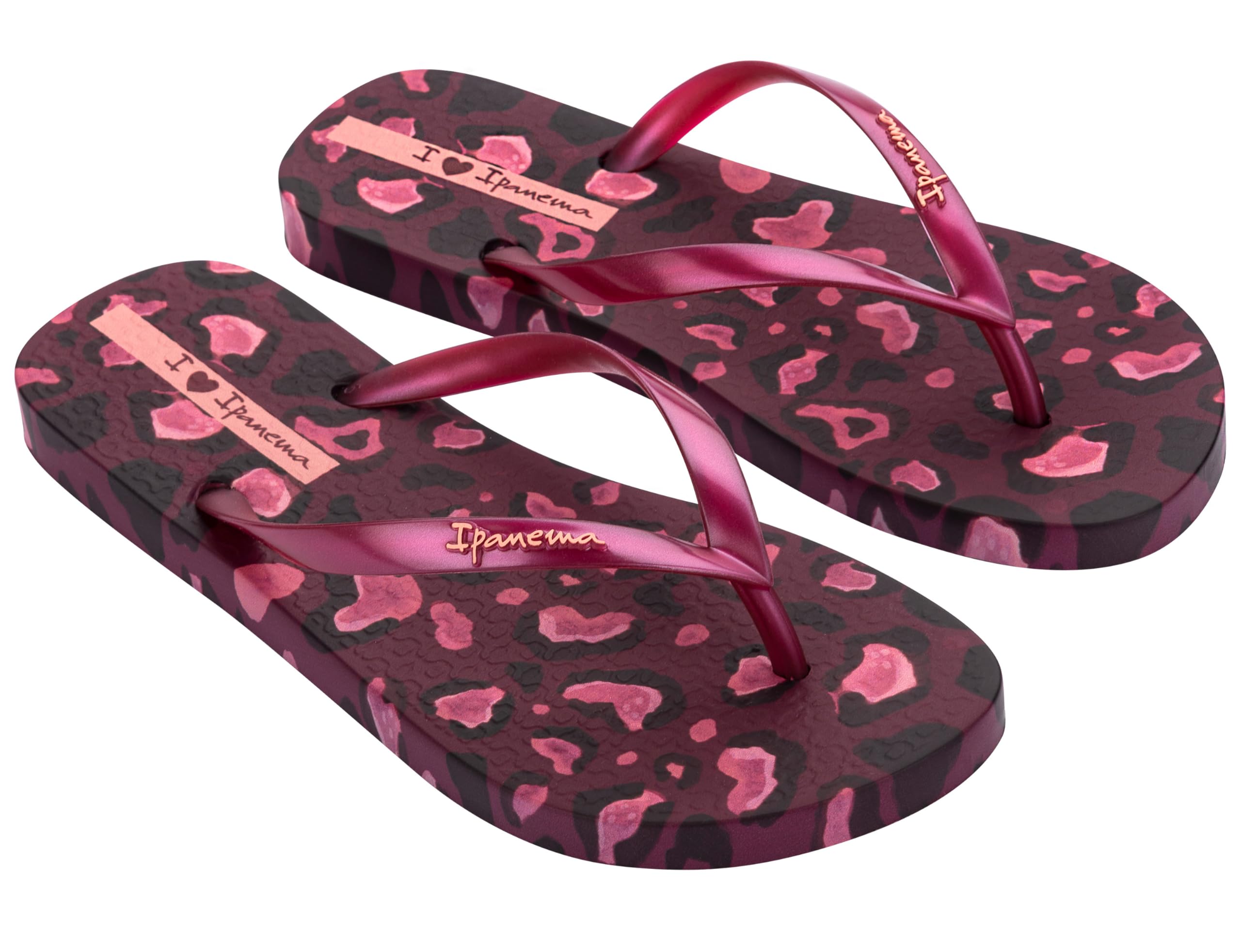 Ipanema Women's Animal Print VII FEM Flip Flops, Burgundy/Pink, 39 EU