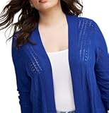 Women's Plus Size Sweater - Pointelle Cardigan