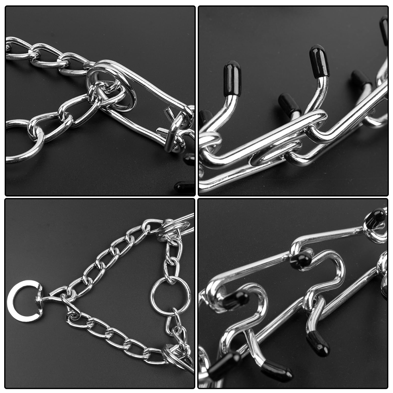 Collier Chien Métal Anti-Traction, Collier Étrangleur Réglable Détachable, 3.5mm Collier de Dressage pour Chien, pour Grand Chien, Éducation Obéissance et Promenade