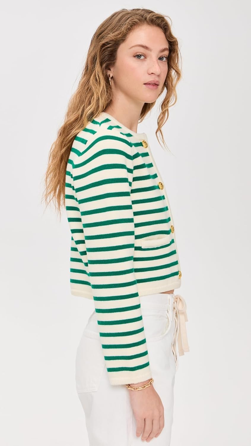 English Factory Women's Knit Striped Sweater Cardigan - Image 4