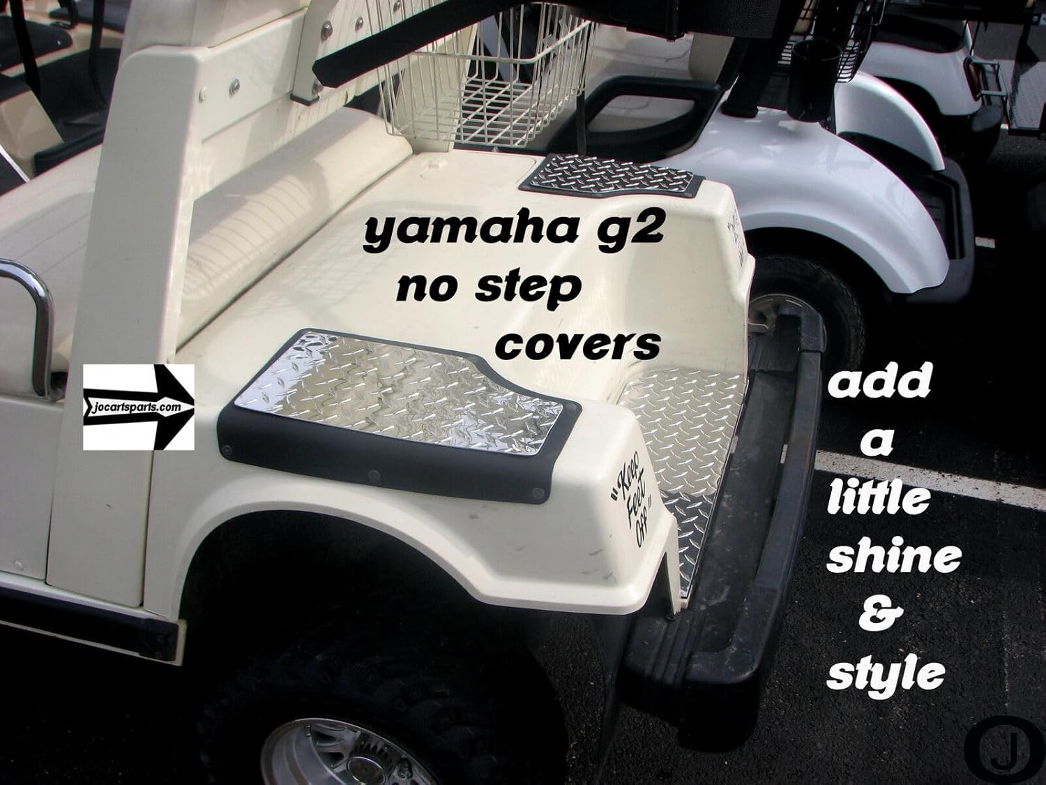 J & O Carts Parts Fits Yamaha G2 & G9 Golf Cart Highly Polished Aluminum Diamond Plate NO Step Covers