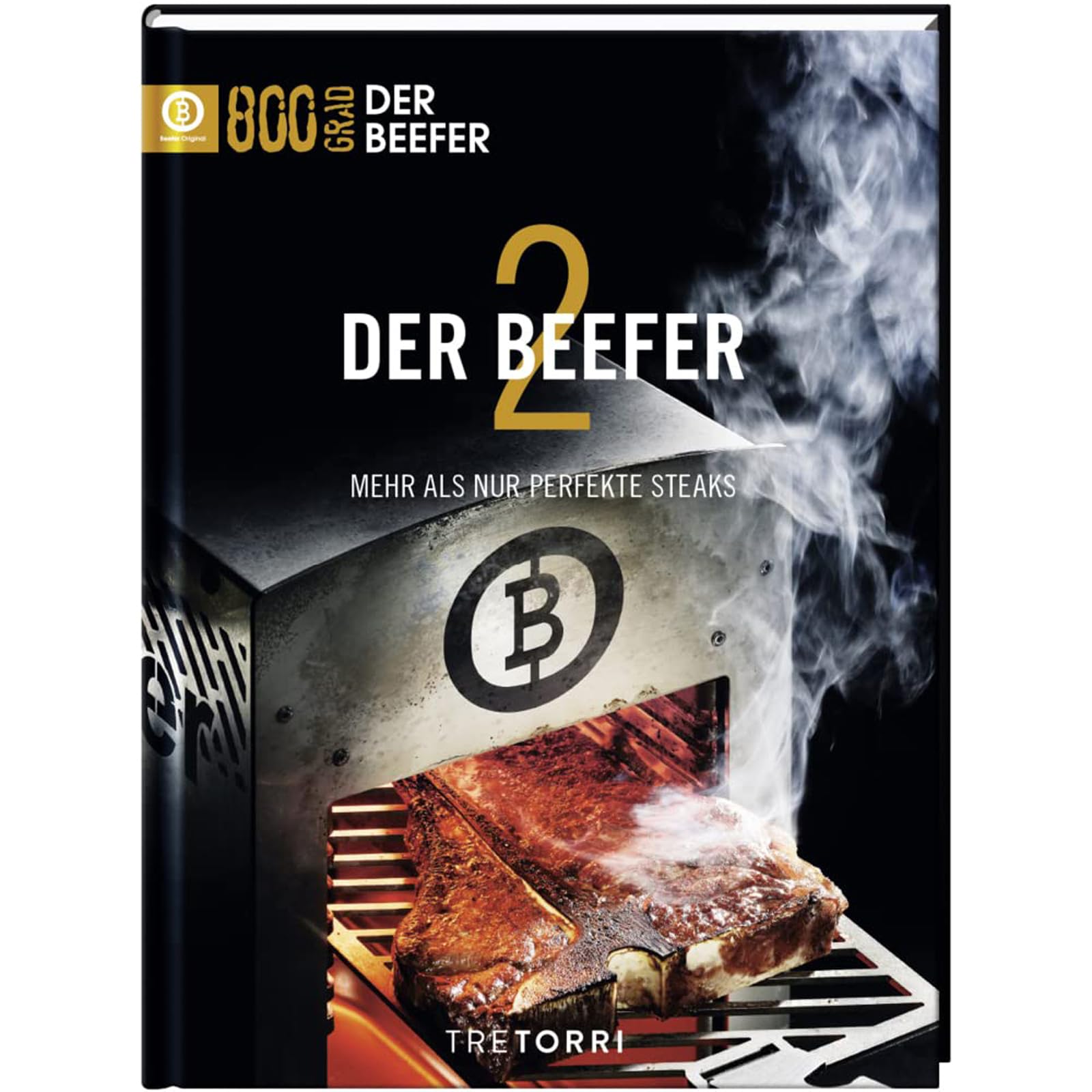 Beefer Twin Pro DE/AT 50 mbar Propan ohne Trennwand 800°C Oberhitzegrill Gasgrill Edelstahl mit Kochbuch "Der Beefer 2" im Set