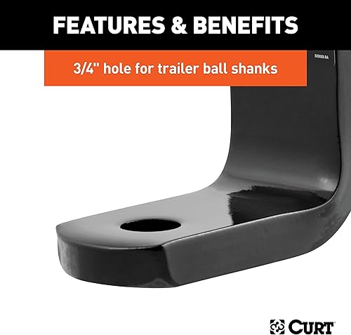 Miniatura 6 de CURT 45022 - Soporte de bola de enganche de remolque clase 1, se adapta a receptor de 1-1/4 pulgadas, 2,000 libras, orificio de 3/4 pulgadas, caída