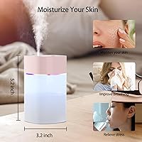 Vista 3 de Small Humidifier, Mini Humidifier for Plant, 400ml Cool Mist Humidifiers for Bedroom, Desk Personal Humidifiers for Indoor Office Car, Portable