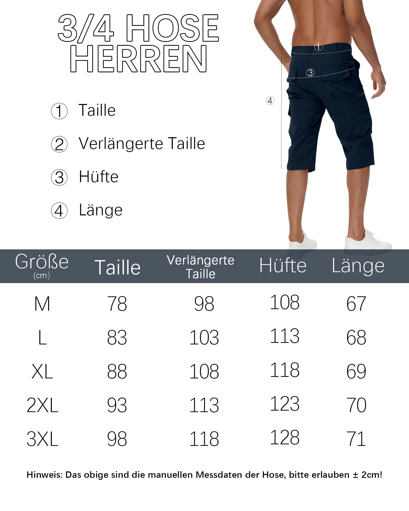 LVCBL Męskie spodnie rowerowe 3/4 Quick Dry Outdoor spodnie trekkingowe letnie elastyczne bermudy szorty męskie krótkie M-3XL