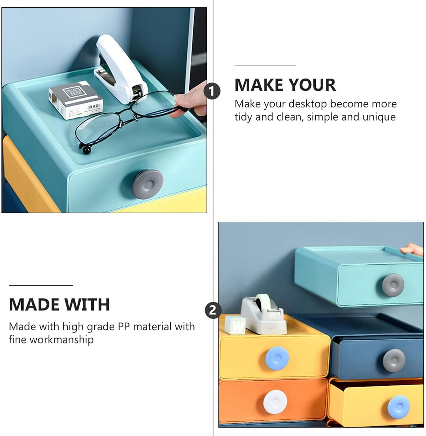 Drawer Type Storage Box Compact PP Desktop Organizer for Cosmetics image 4
