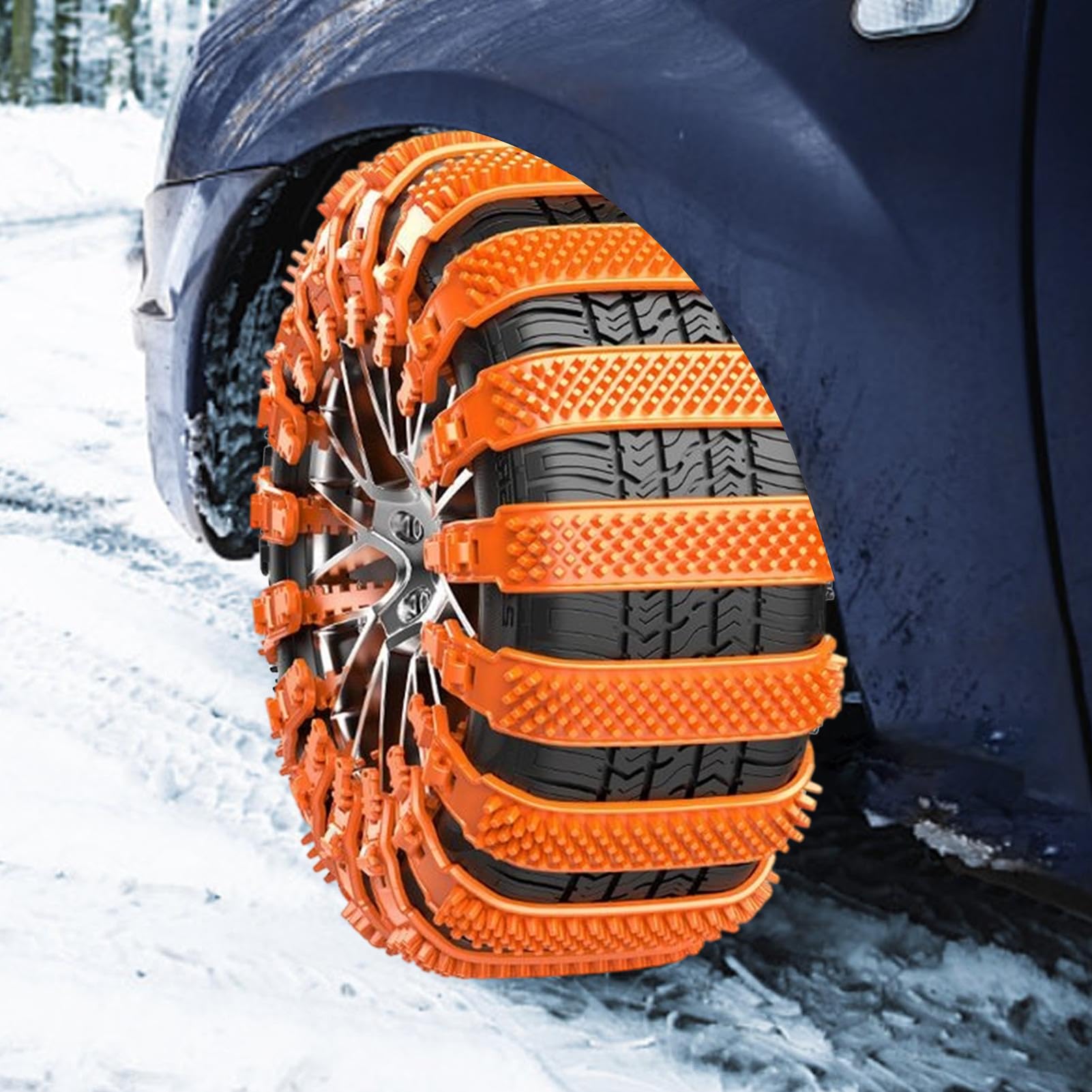 Schneeketten für Autoreifen, 5 Stück, rutschfeste Schneereifenketten, wiederverwendbarer Traktionsgurt für Fahrzeug, Auto, Roller, SUV, Limousine, LKW, Autofahren, Roadtrip, Reisen, schlammige Straßen