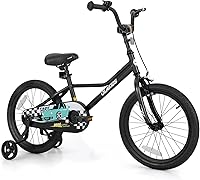 Vista 18 de Olakids Bicicleta Infantil, 12 14 16 18 Pulgadas, Bicicleta Temática de Coches de Carreras para Niños Pequeñitos con Ruedas de Entrenamiento, Azul