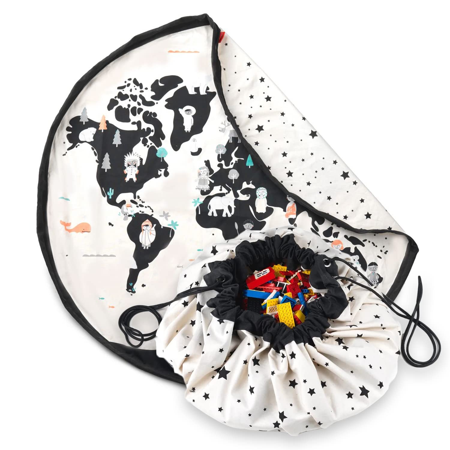 Play & Go Drawstring Play Mat Storage Bag for Children Kids Toy Storage Organizer