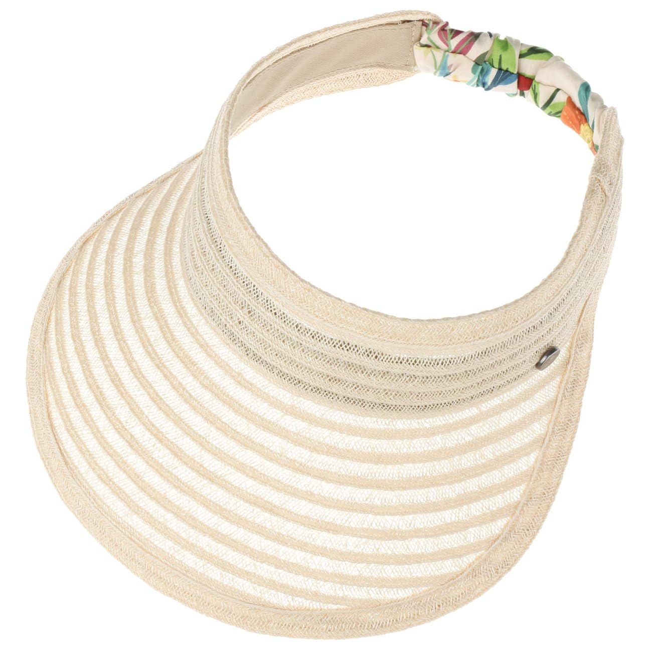 LIERYS Jana Strohcap Hanfvisor mit Musterband Made in Italy Damen Frühling Sommer