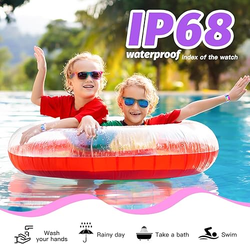 Miniatura 5 de Reloj inteligente para niñas, resistente al agua IP68, reloj rastreador de actividad física con cara de 1.5 pulgadas, monitor de sueño de frecuencia