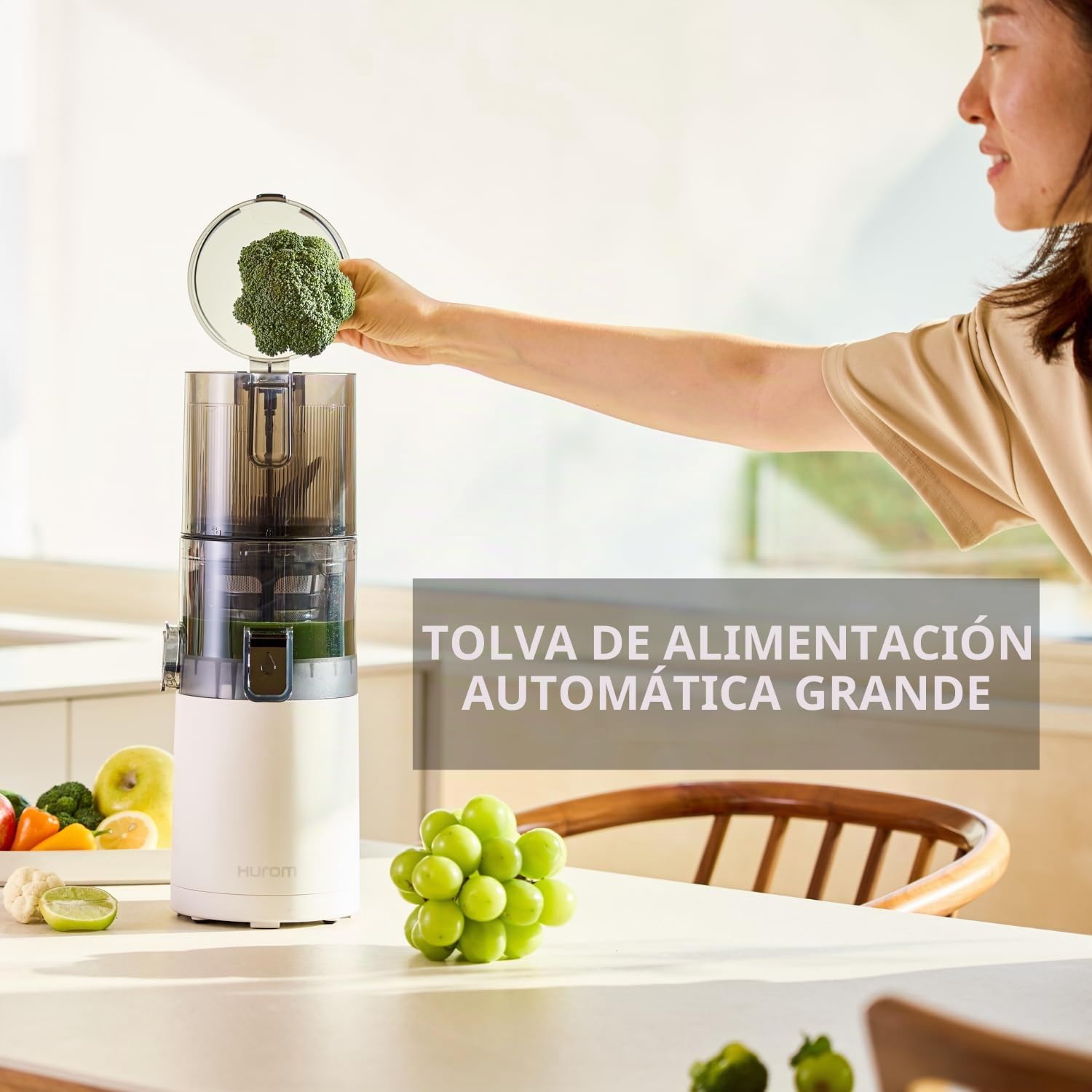 Hurom E30ST - Extractor de jugo eléctrico para verduras y frutas, capacidad de 800 ml, función de extracción automática de zumo, libre de BPA, 100 W