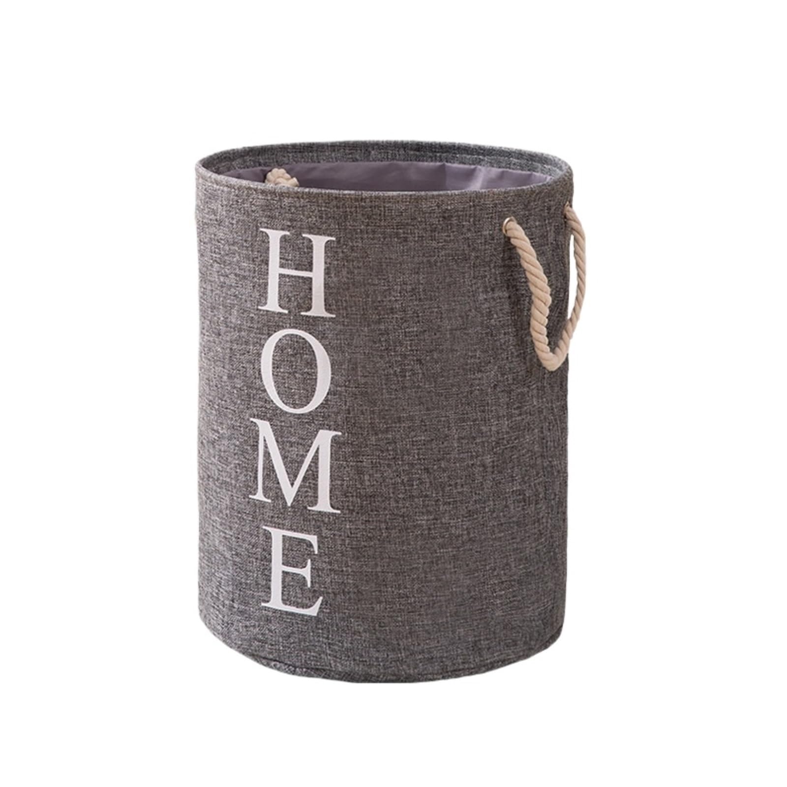 Laundry Hamper Foldable Cotton And Linen Laundry Basket With Handle Home Storage For Dirty Cloth and Blankets(Gray)