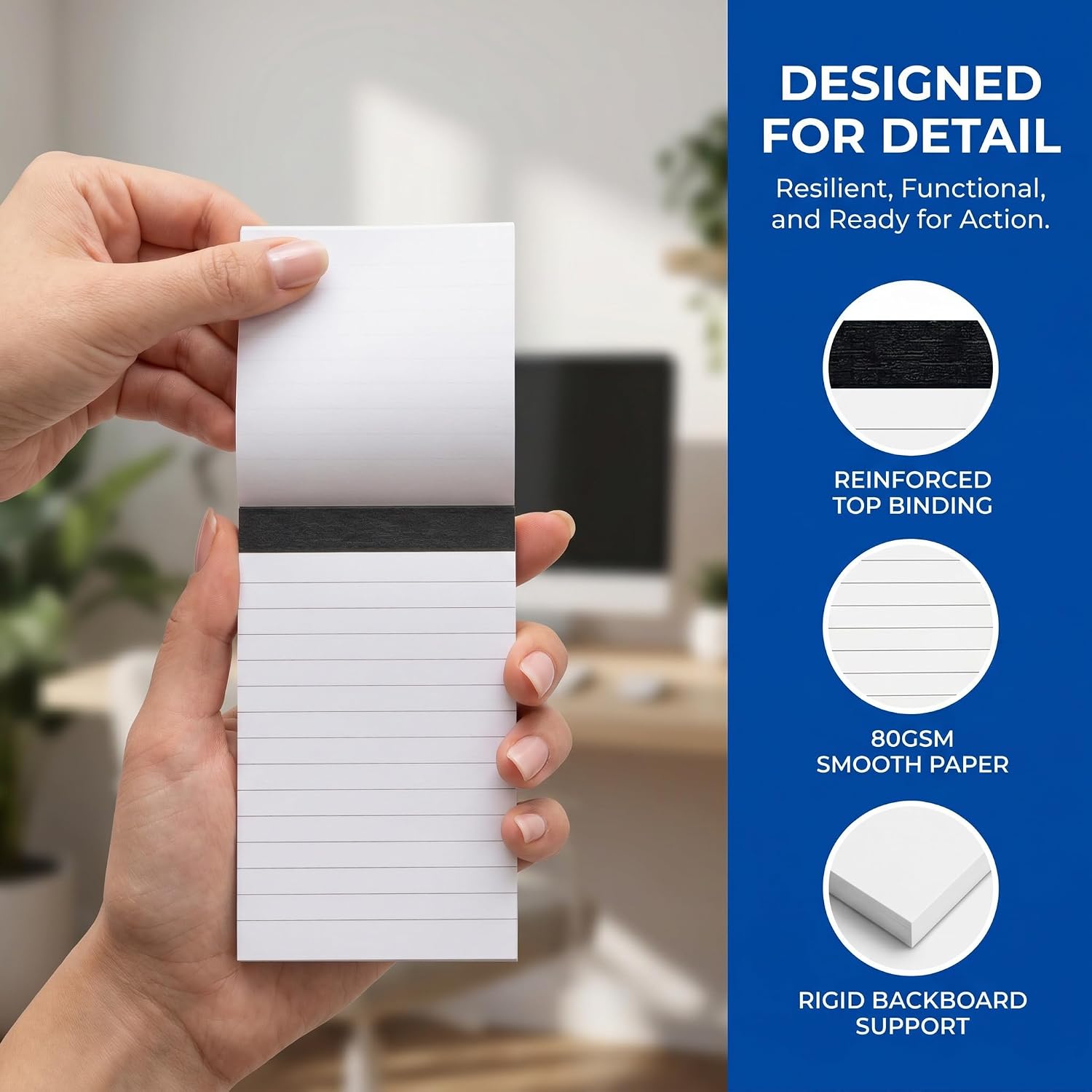 Small Note Pad, 5 x 3 Inch, College Ruled, Easy Tear-Off Pages, 16-Pack image 3