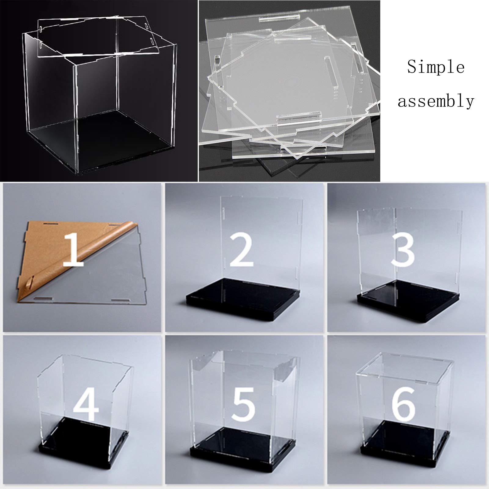 Scatola espositiva in acrilico, Vetrina espositiva in acrilico trasparente con cubo di prova, personalizzabile in diverse dimensioni(40x40x40CM)