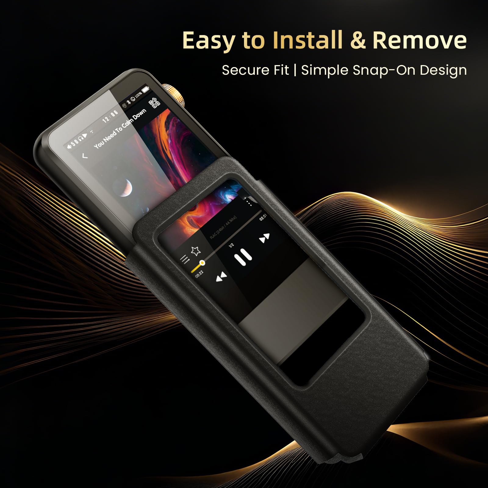 Étui de protection en cuir synthétique pour lecteur de musique Hi-Fi portable H20 Pro, résistant aux chocs et durable, noir