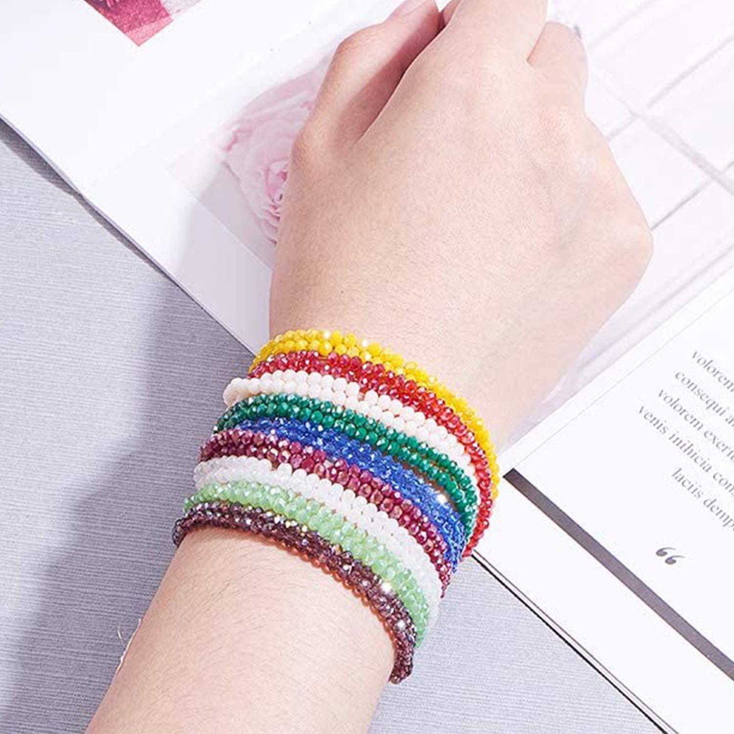 Perline Di Vetro Sfaccettate Bestewelry - 12 Fili Per Braccialetti Fai Da Te - Foto 10