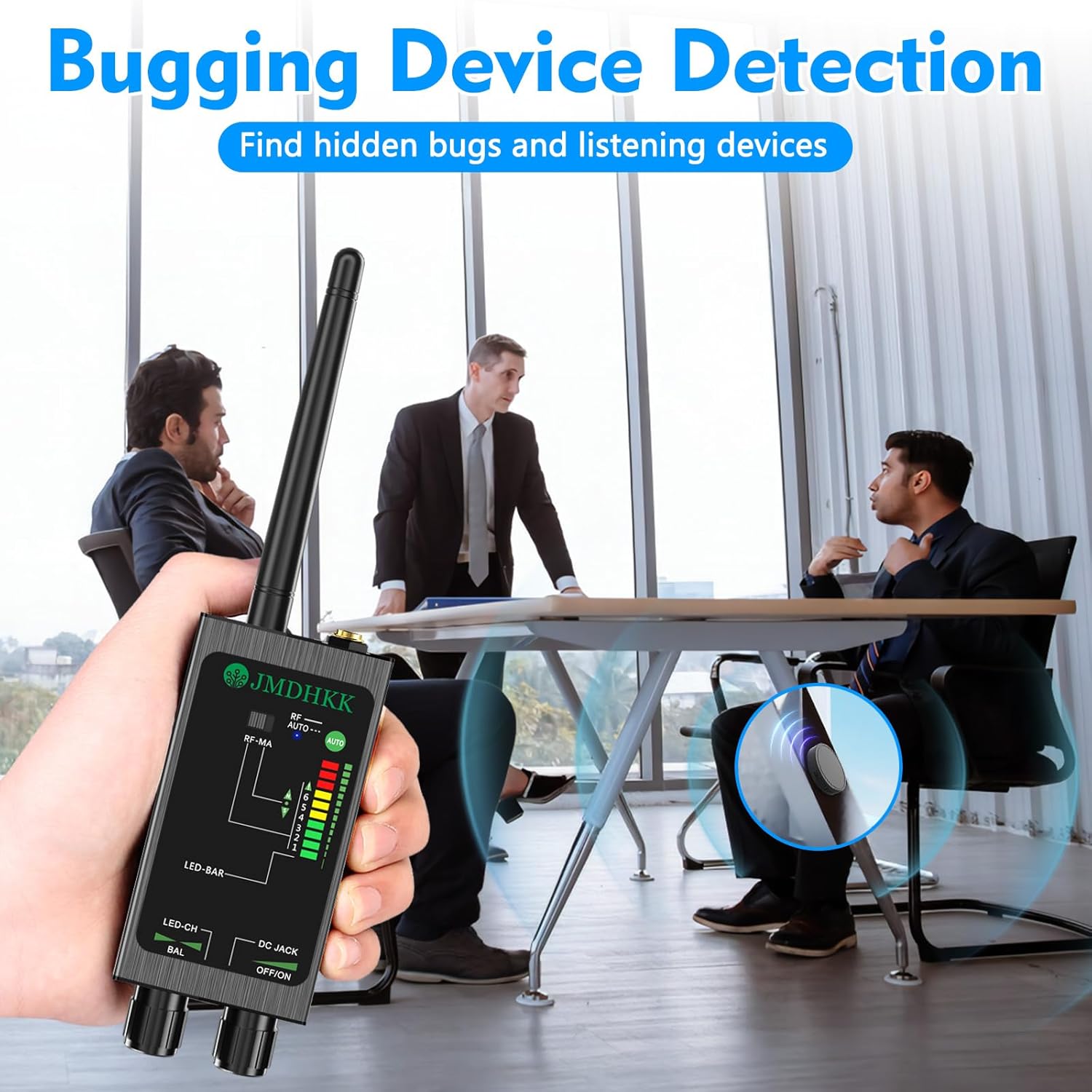 JMDHKK M8000 Hidden Camera Detector, Bug Detector,Camera Finder, Signal Detector for Hotels, Travels, Vehicles, Offices, Public Fitting Rooms (Black) - Image 5