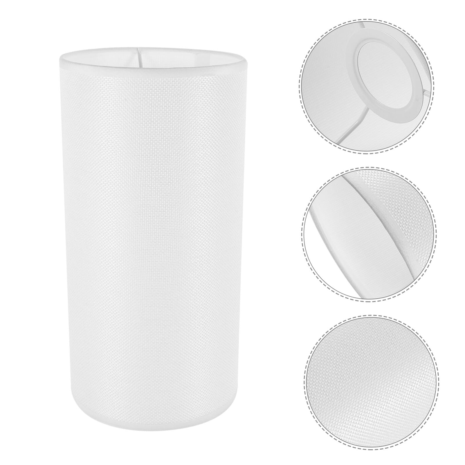 Abat-jour Cylindrique 4cm pour Lampes E27, en Lin Blanc