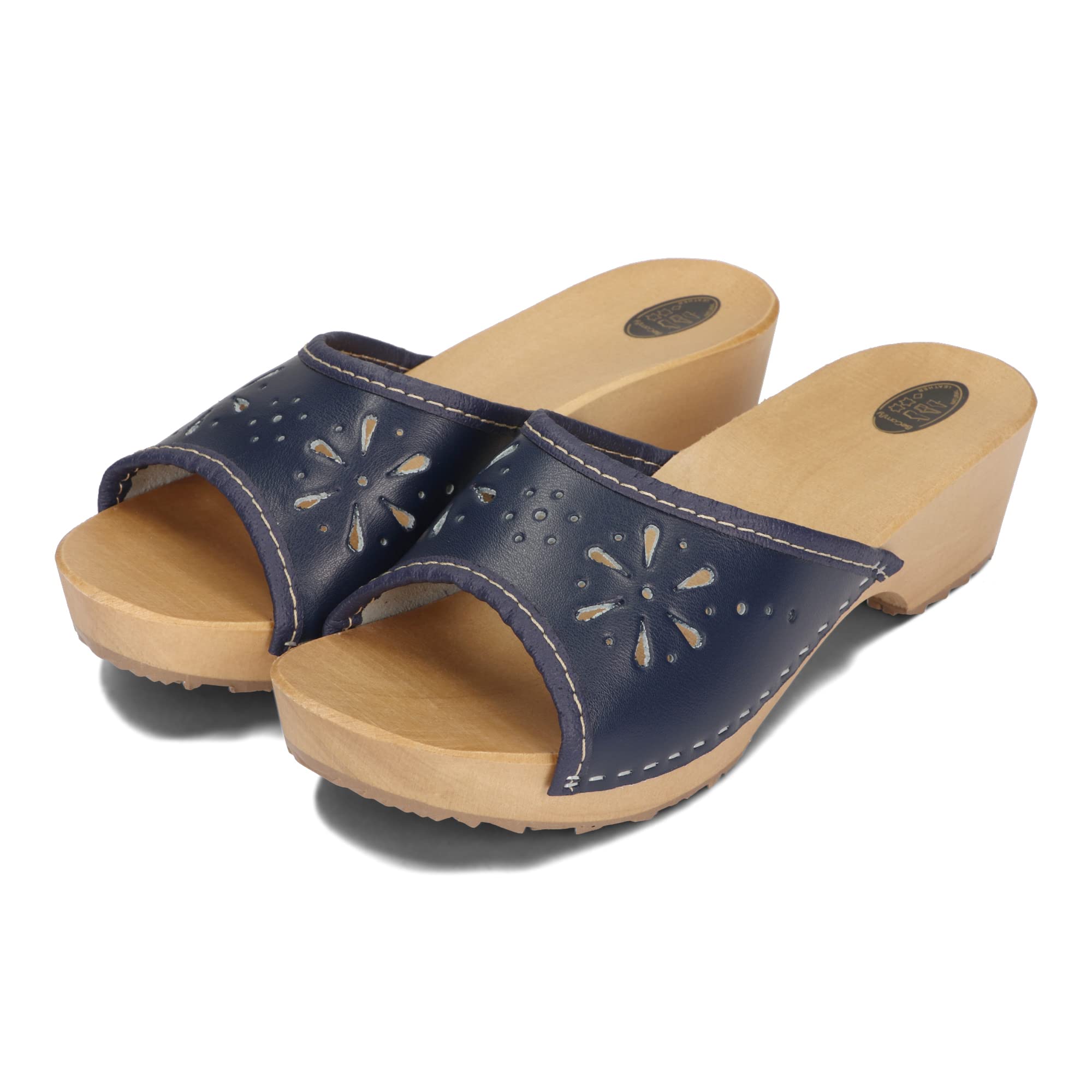 BeComfy Zoccoli da Donna in Legno Scarpe in Legno Pelle Muli con Tacco Sandali Estivi 35-41 EU