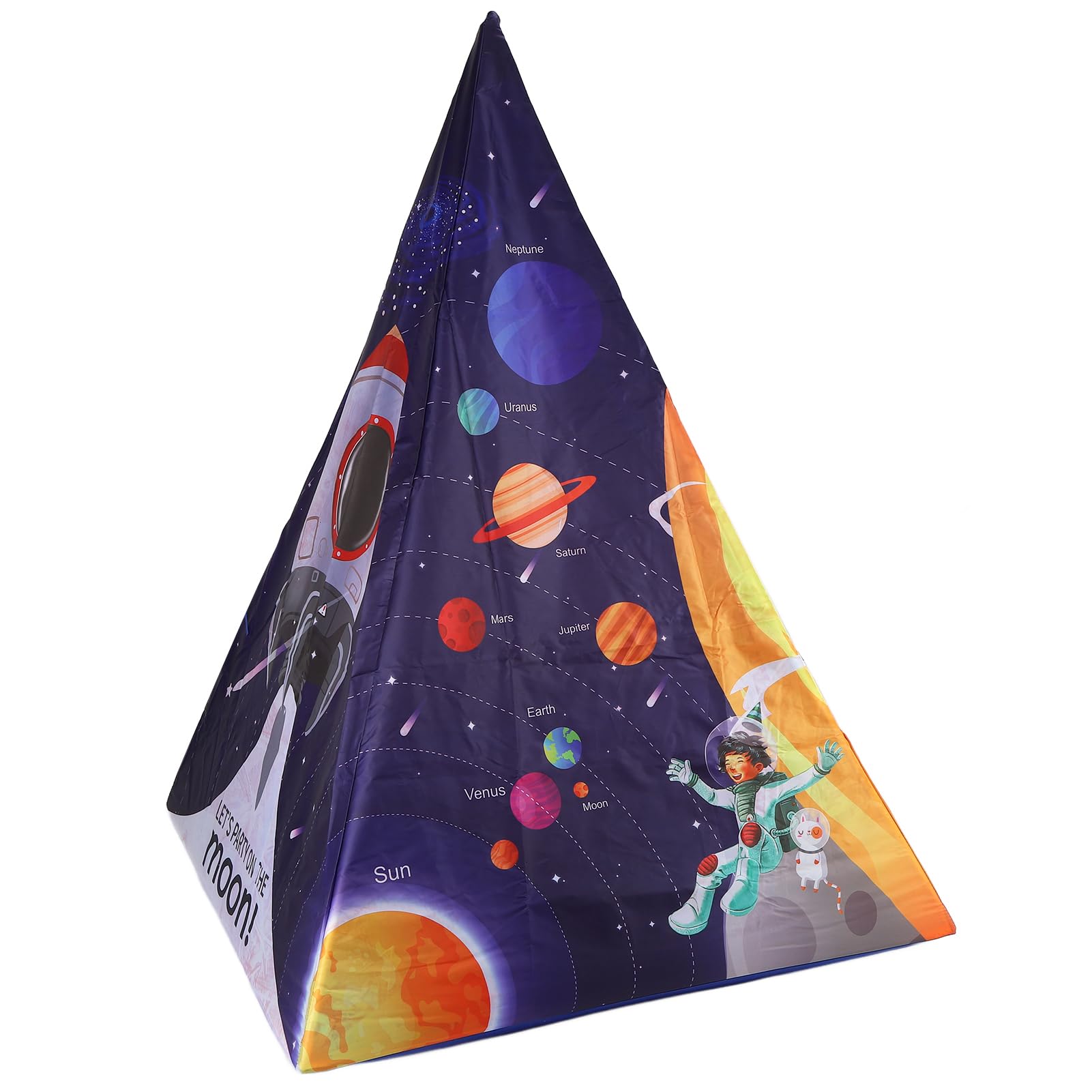 Space World Tenda da Gioco per Bambini Casetta da Gioco Pieghevole e Divertente per L'Esplorazione Cosmica per Interni Ed Esterni 100 X 100 X 140 Cm
