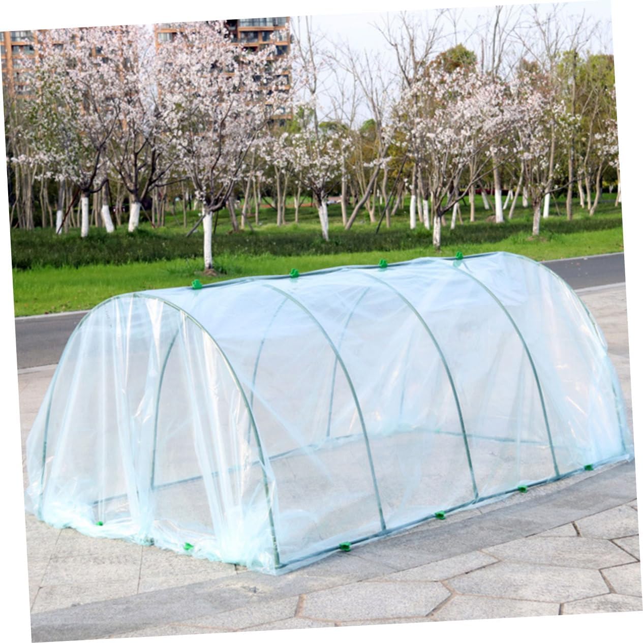 ibasenice Transparent Garden Flower Shelter DIY Plant Greenhouse Accessory with Durable Plastic Cover Wide Long for Terraces Lawns and Gardens