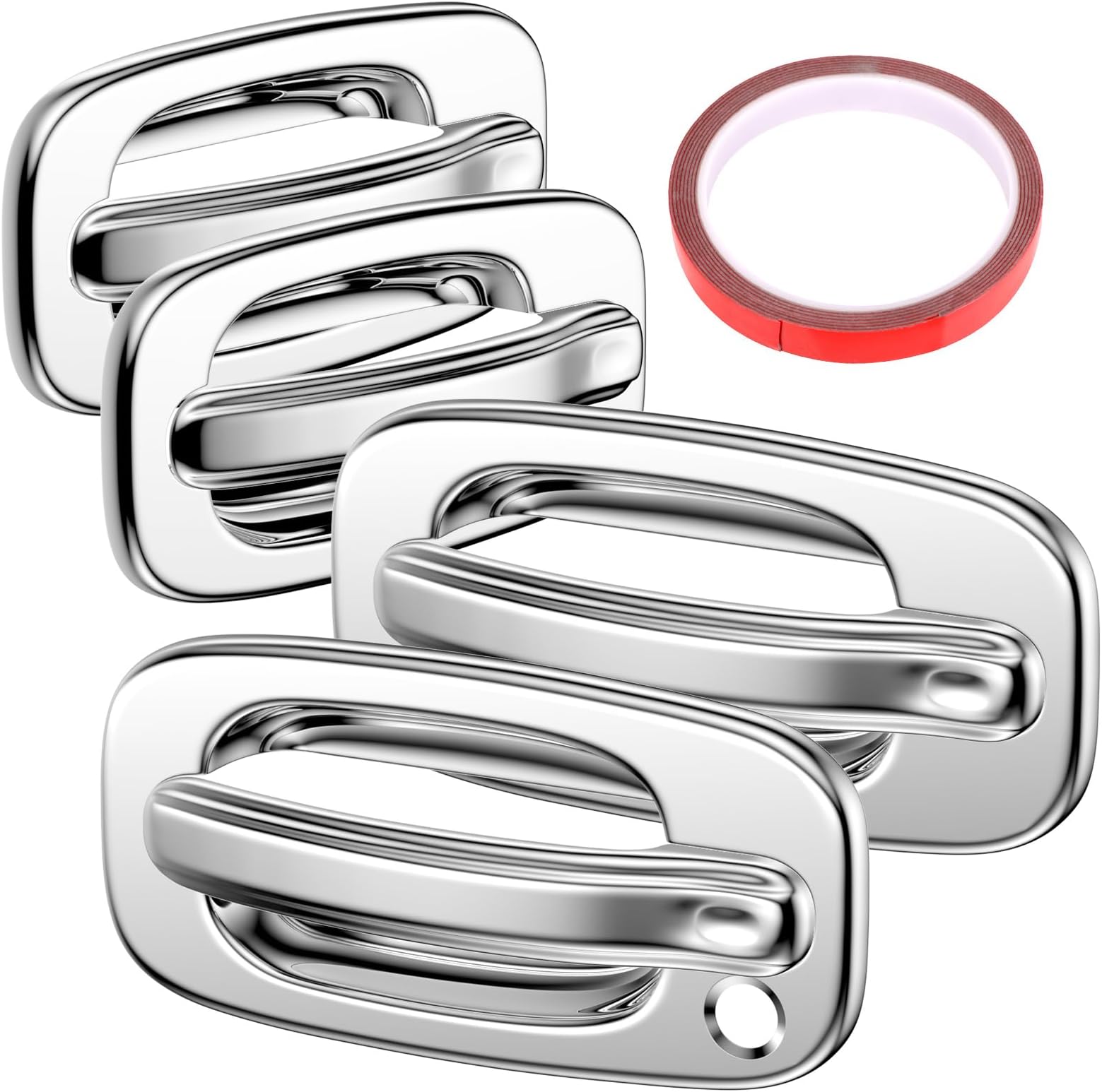 Tutor Auto Chrome Door Handle Covers Compatible with 99-06 Chevrolet Silverado Tahoe Avalanche Suburban | 99-06 GMC Yukon Sierra |02-06 Cadillac Escalade W/O Passenger Side Keyhole