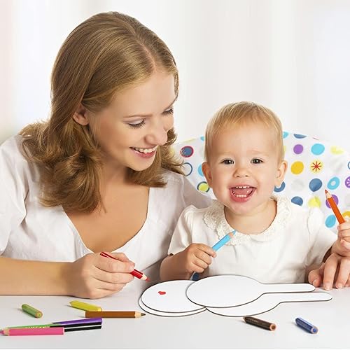 Miniatura 9 de ZPOYOT 33 paletas de respuesta de borrado en seco con marcadores de mano engrosados, paletas de doble cara, mini pizarras blancas pequeñas señales