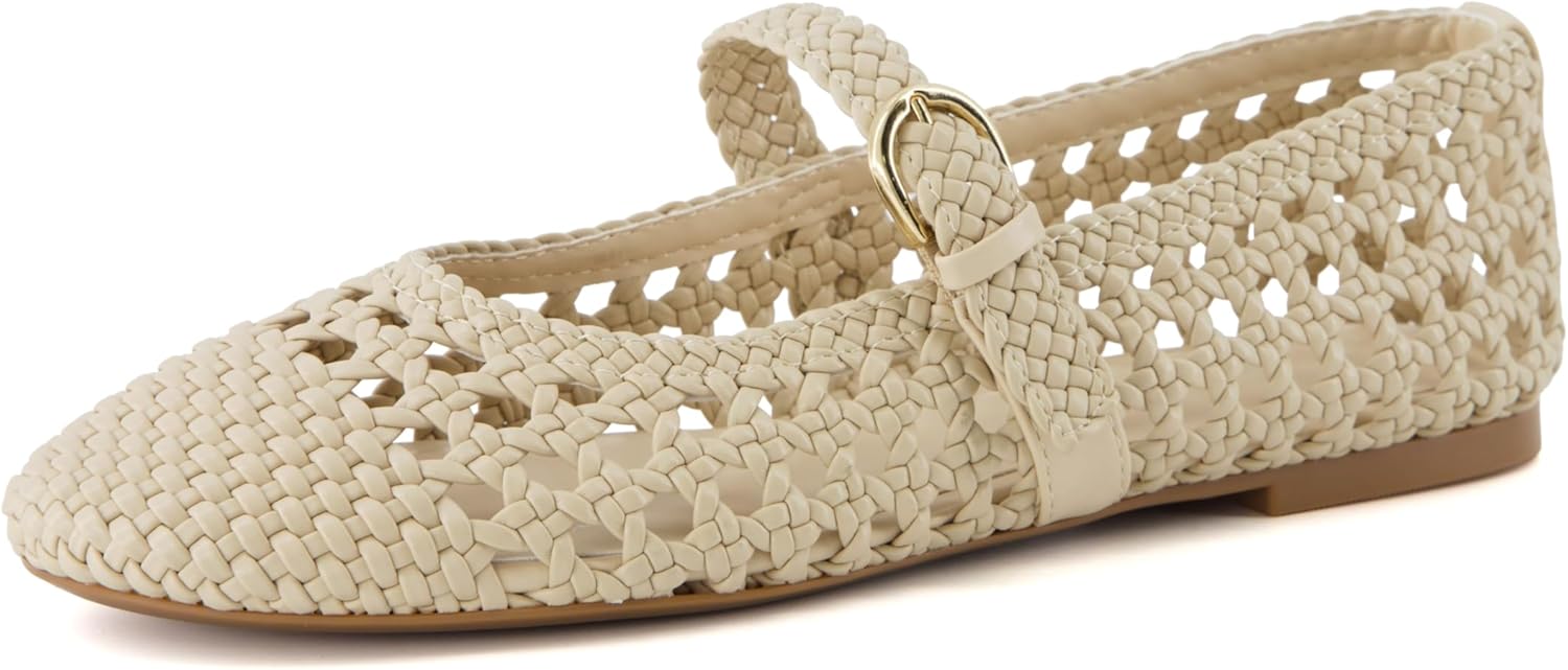 CUSHIONAIRE Windsor Woven Womens Flats with Adjustable Strap – Comfortable Mary Jane Ballet Flats for Women - Image 9