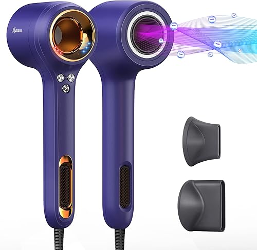 Secador de pelo, secador iónico negativo con motor sin escobillas de 110.000 RPM para secado rápido, diseño de reducción de ruido/control de calor