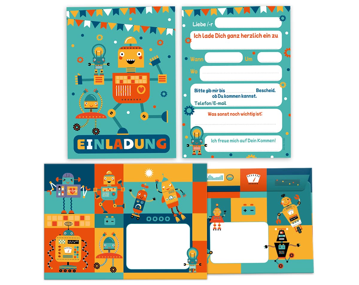12 Kit Completo Di Inviti Per Festa Di Compleanno A Tema Cinema Per Bambini E Bambine – Include Biglietti, Buste, Sacchetti Regalo, Adesivi E Navi, Prodotto In Germania