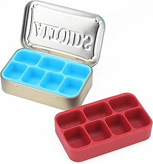 Luvcosy 2 Pack Silicone Tin Organizer Inserts Compatible with Altoids Mint Tins 1.76oz, Food-Safe Tin Divider for Weekly Pills, Candy, Screws, Fishing Gear, Paint Supplies, Jewelry Storage