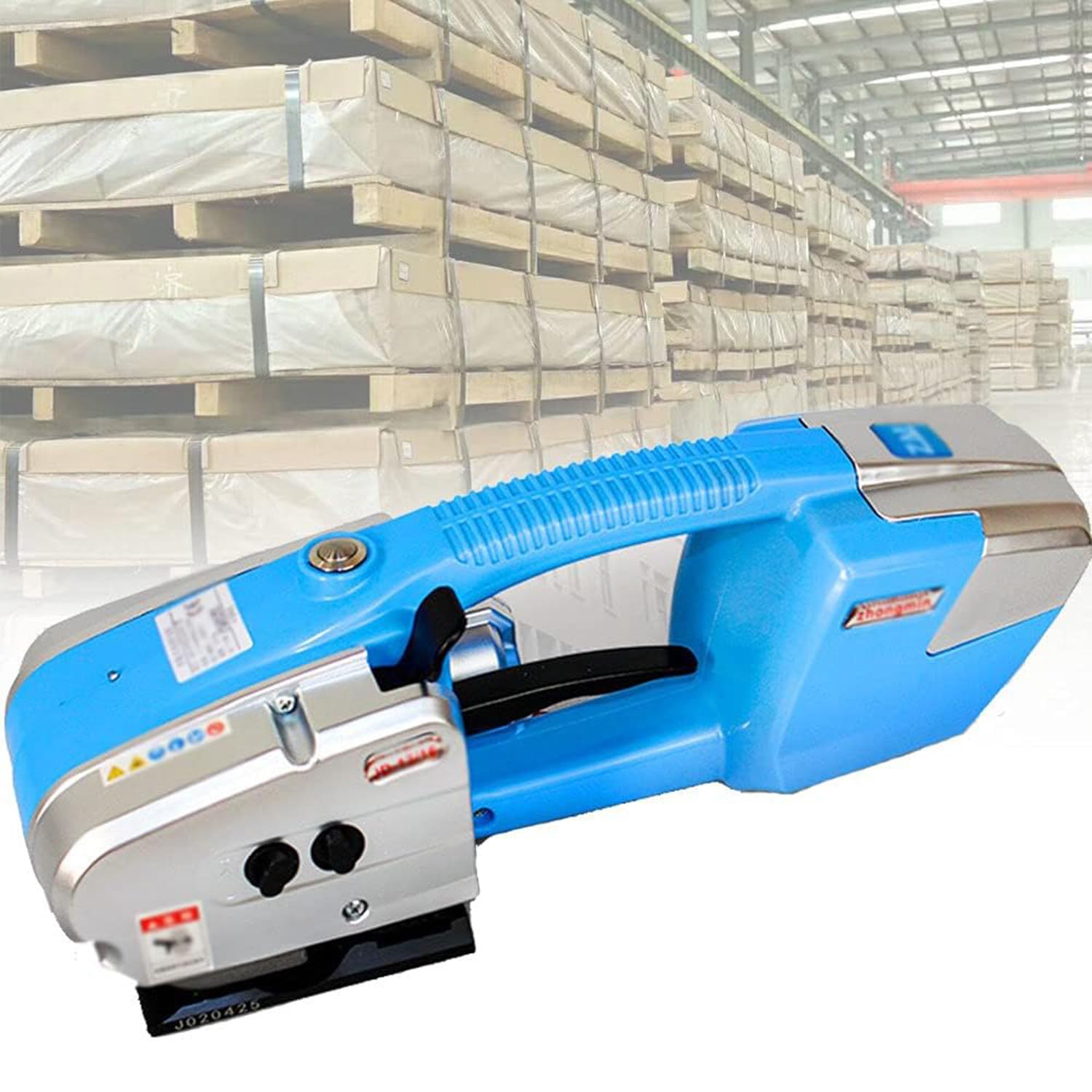 ANXYYDS 3000mah Electric Strapping Machine for 13-16mm PP PET Strapping Automatic Strapping Tool Battery Powered for Box Pallet Portable Electric Baler B-1battery