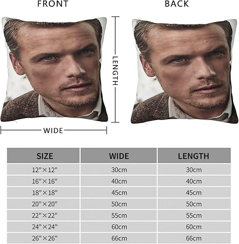 Miniatura 2 de Sam Heughan - Fundas de cojín cuadradas decorativas modernas para sofá, sala de estar, decoración del hogar, 12 x 12 pulgadas