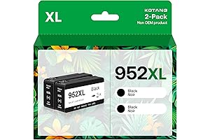 High-Yield 952XL Black Compatible Ink Cartridges for HP Printers (2-Pack)