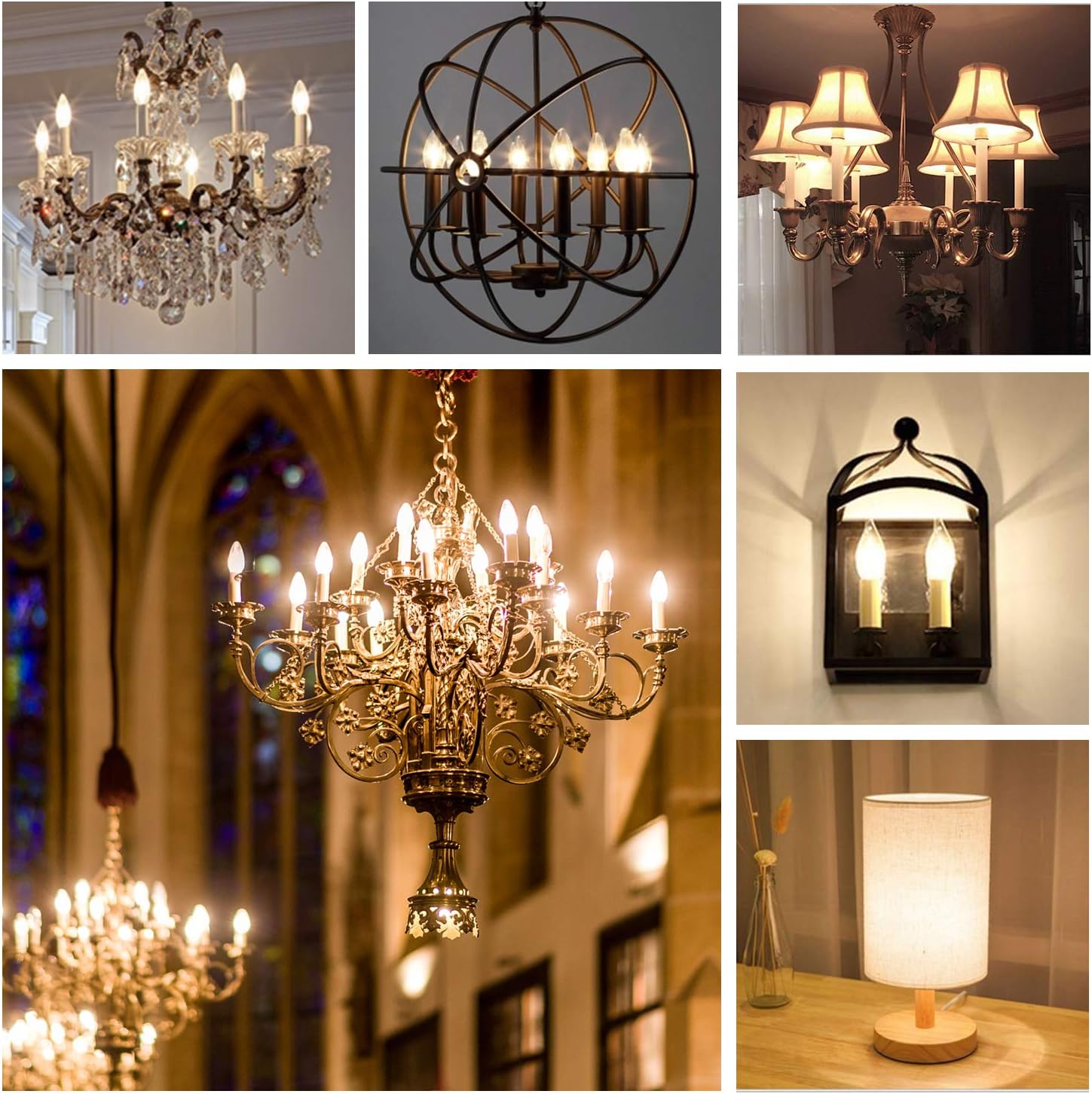 Hizashi Candelabra LED Light Bulbs 25 Watt, Dimmable Chandelier Light Bulbs, 90+ CRI, 200LM, Soft Warm White 2700K, E12 LED Bulb, B10 Candle Bulbs, UL Listed, 12 Pack