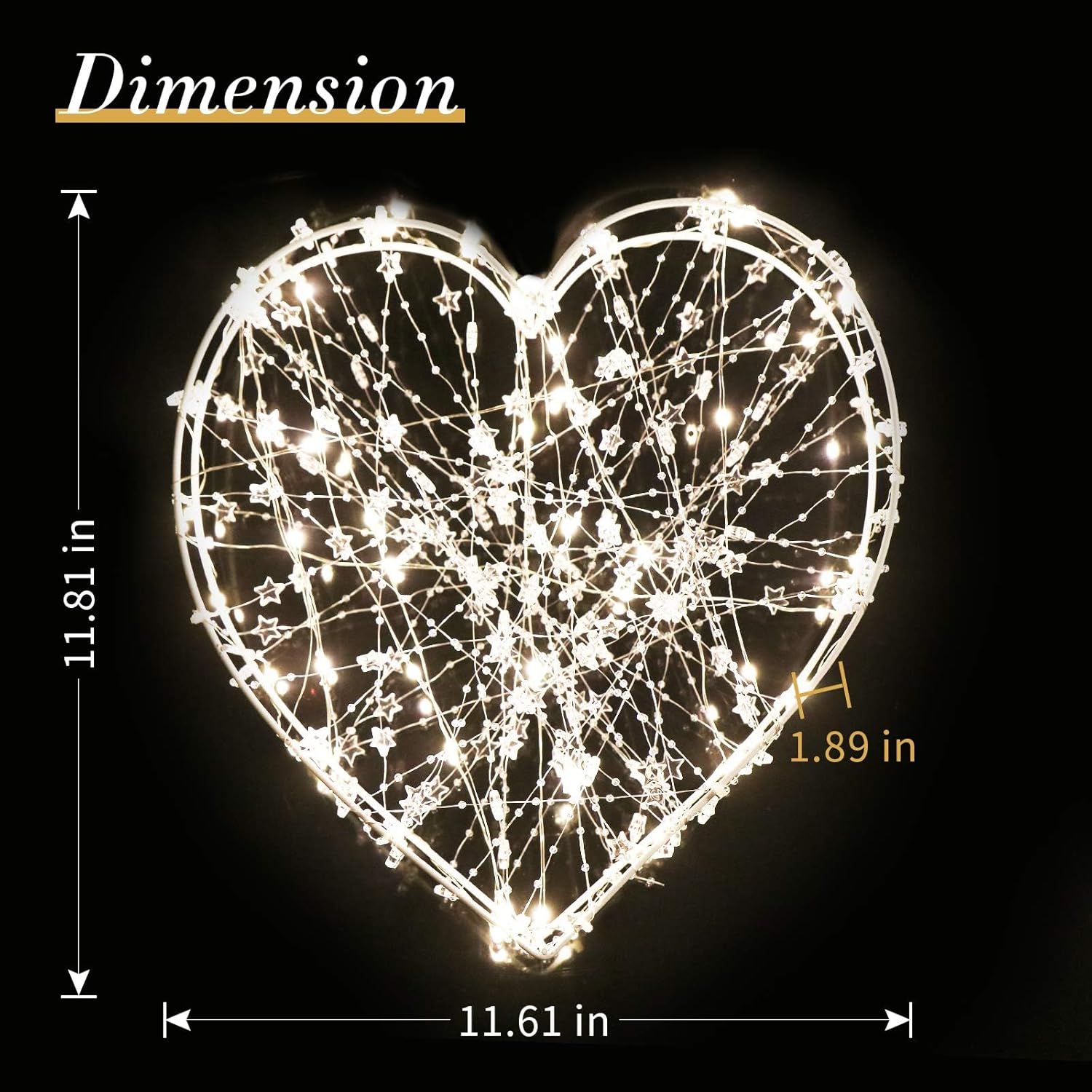 YiShine Valentines Table Lamp Battery Operated with timer functions Heart Shaped Twining Iron Wire Light Home Decor for Birthday Valentine's Gift Living Room Romantic Festival Decoration