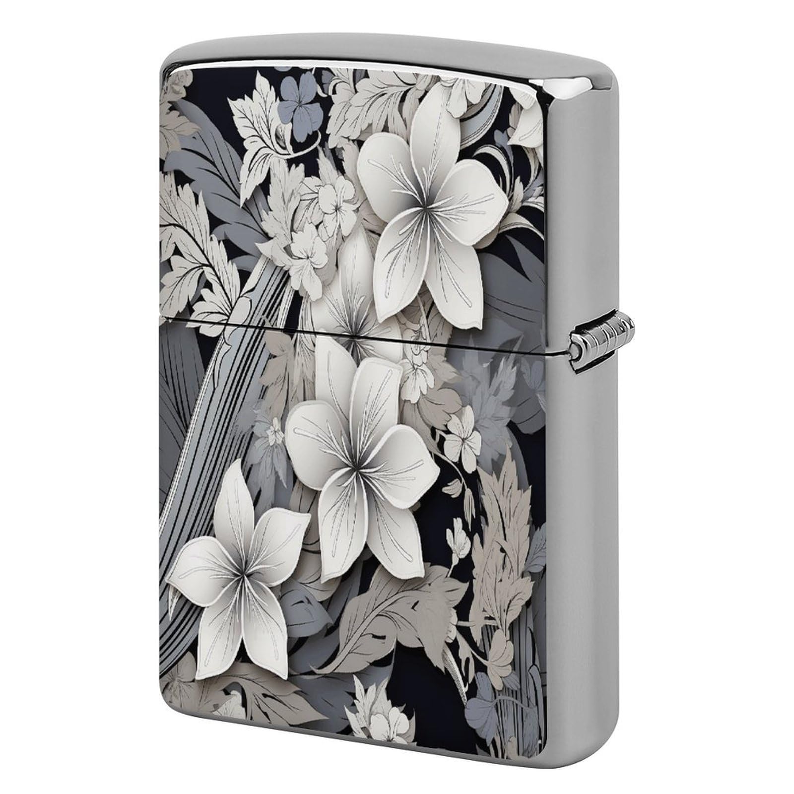 Fodpand Style Tropical Flowers Metal Lighter Case Cover Lighter Sleeve