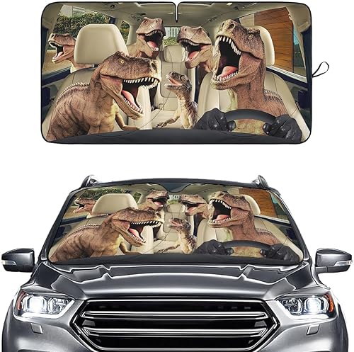 Miniatura 8 de GENANY Divertido parasol para parabrisas para sedán, SUV, camión (55 x 29 pulgadas), parasol de automóvil, bloquea los rayos UV, accesorios